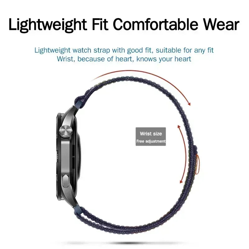 Smart Watch Strap for Amazfit Balance GT4/3/2 46mm Nylon Loop Bracelet for Samsung Galaxy Watch 4/6 Classic 5 Pro 45mm