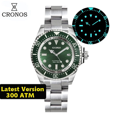 Cronos L6009M Diver Watch Waterproof NH35 Automatic Mechanical Sapphire Crystal Luminous 44mm Luxury Wristwatch