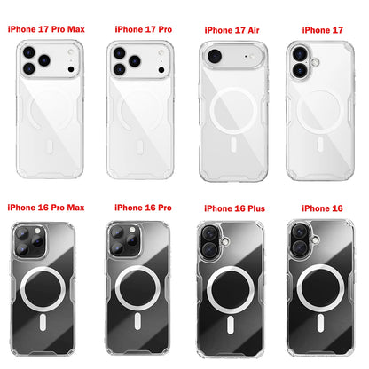 NILLKIN for IPhone 17 Pro Max 16 Pro Max 17 Air 15 Pro 14 Pro Max 14 Pro MagSafe Magnetic Transparent Soft Silicone Phone Case