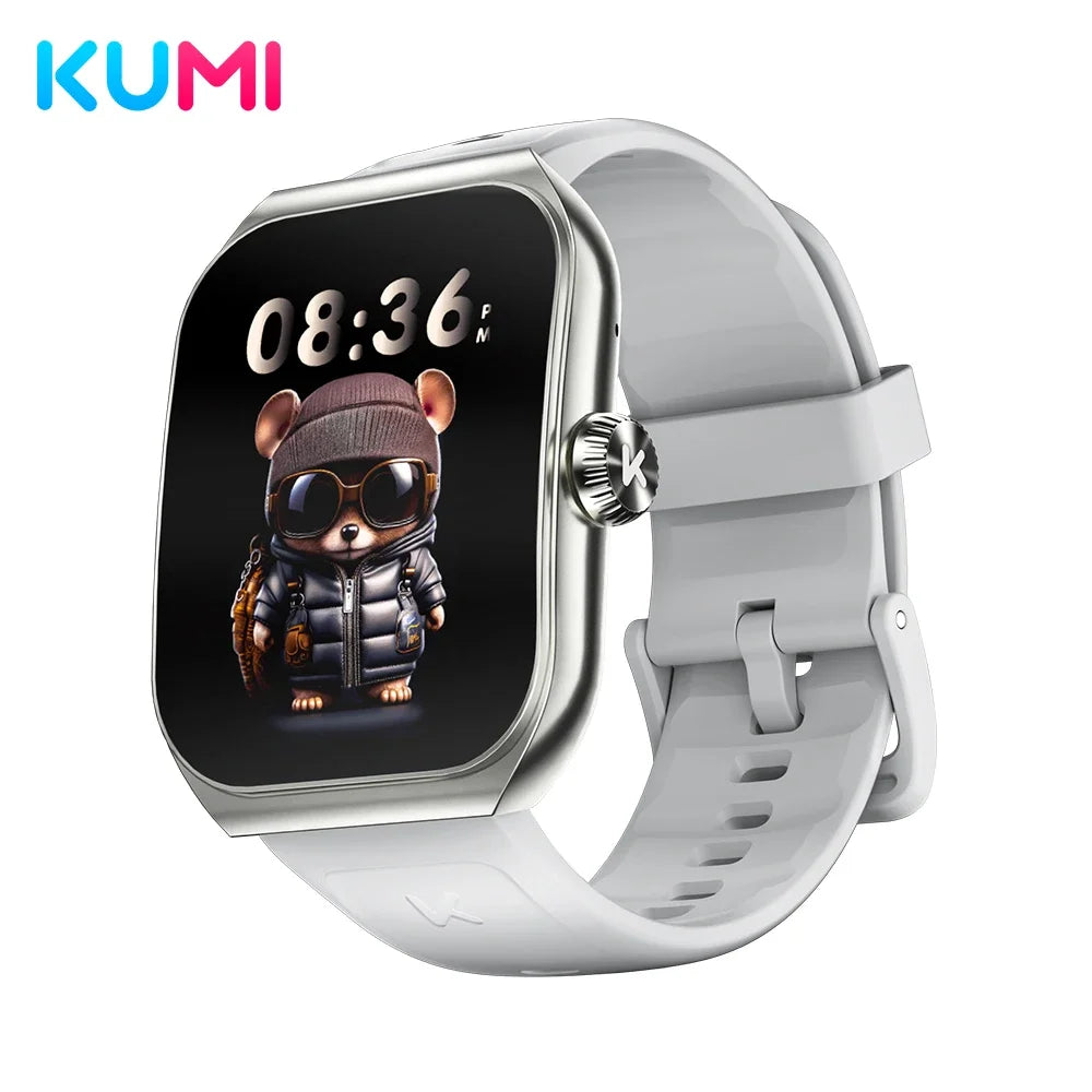 KUMI KU7 Smart watch 1.96" Amoled screen IP68 Waterproof 100+Sport Modes  Bluetooth Call Health Sleep Monitoring
