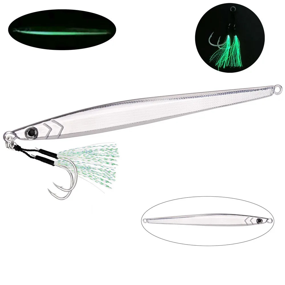 Metal Jig 60g 80g 100g 120g Long Casting Fast Sinking Fall Jigs Saltwater Deepsea Fishing Lure