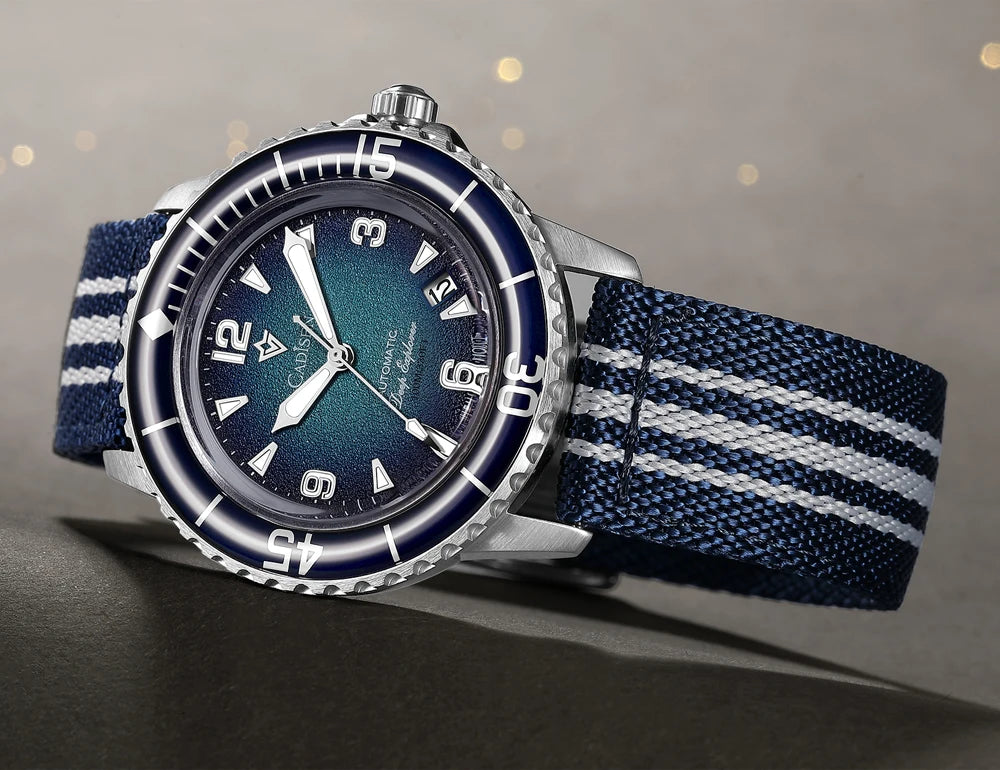 CADISEN Deep Explorer Automatic Mechanical Watch Man Canvas Strap Wristwatch MIYOTA  Luxury Luminous Waterproof Watches