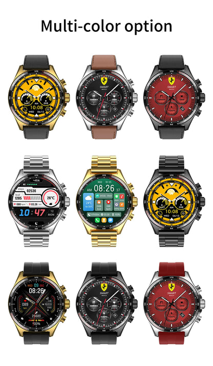 Smart Watchs Men Sport Fitness GPS Tracker Compass Bluetooth Call Heart Rate Health Smartwatch for Huawei Xiaomi Ferrari