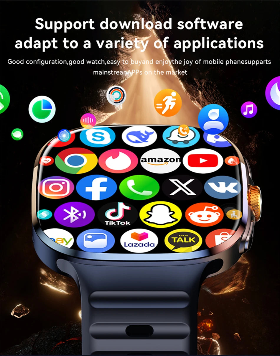 Smart Watch 720*720 AMOLED 2.40 inch Screen Video Call 8GB+128GB RAM 2100 mAh Google Play WIFI GPS Smartwatch