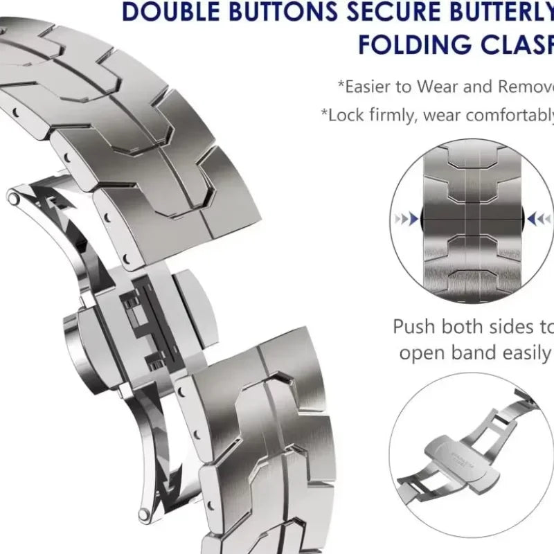 Metal Wrist Strap For Amazfit Active 2/Bip 3 Pro Stainless Steel Band For Amazfit Bip 5 Unity/Cheetah Pro/Square/Round