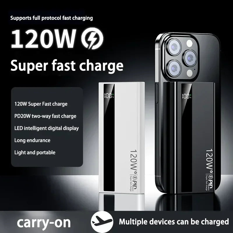 Xiaomi 500000mAh High Capacity 120W Power Bank Super Fast Charging Power Bank Portable Battery Charger For iPhone Samsung Huawei