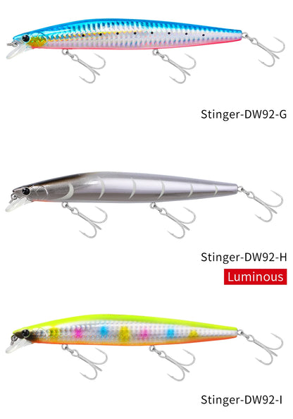 Minnow Sea Fishing Lure STINIGER 140mm 26g Piston Weight Ultra Long Casting Seabass Inshore Hard Baits