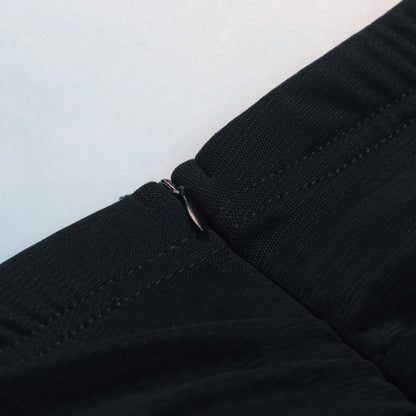 Slimming Mesh Splice Bum Covering Visibility Elastic Off-Shoulder 2-Piece Set European And American Style