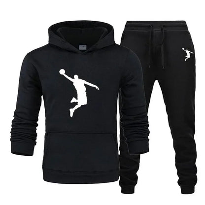 A new 2-piece set for men's casual sports hooded pullovers and sweatpants for outdoor jogging in Europe and America in 2025