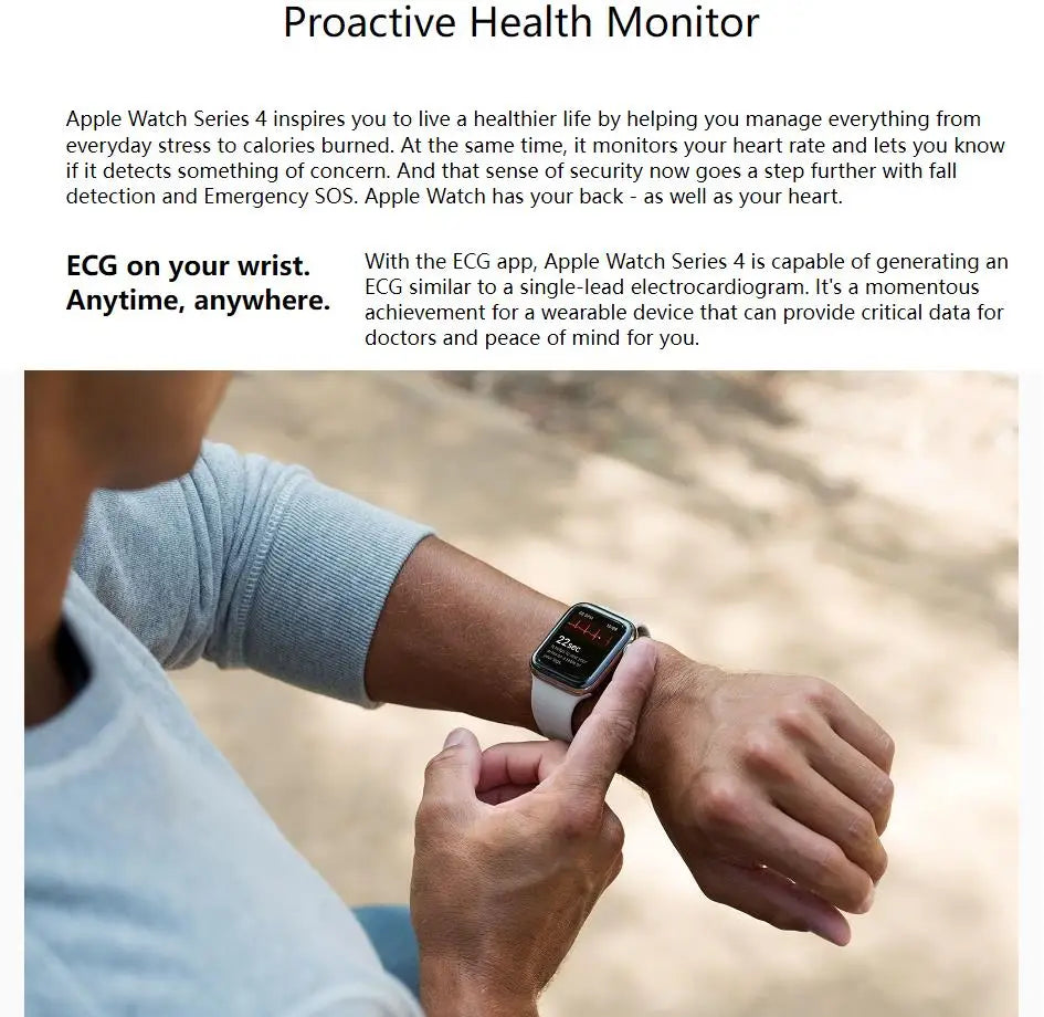 Original Apple Watch Series 4 Smartwatch 40MM/44MM GPS Aluminum with Sport Band