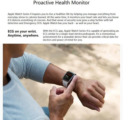 Original Apple Watch Series 4 Smartwatch 40MM/44MM GPS Aluminum with Sport Band