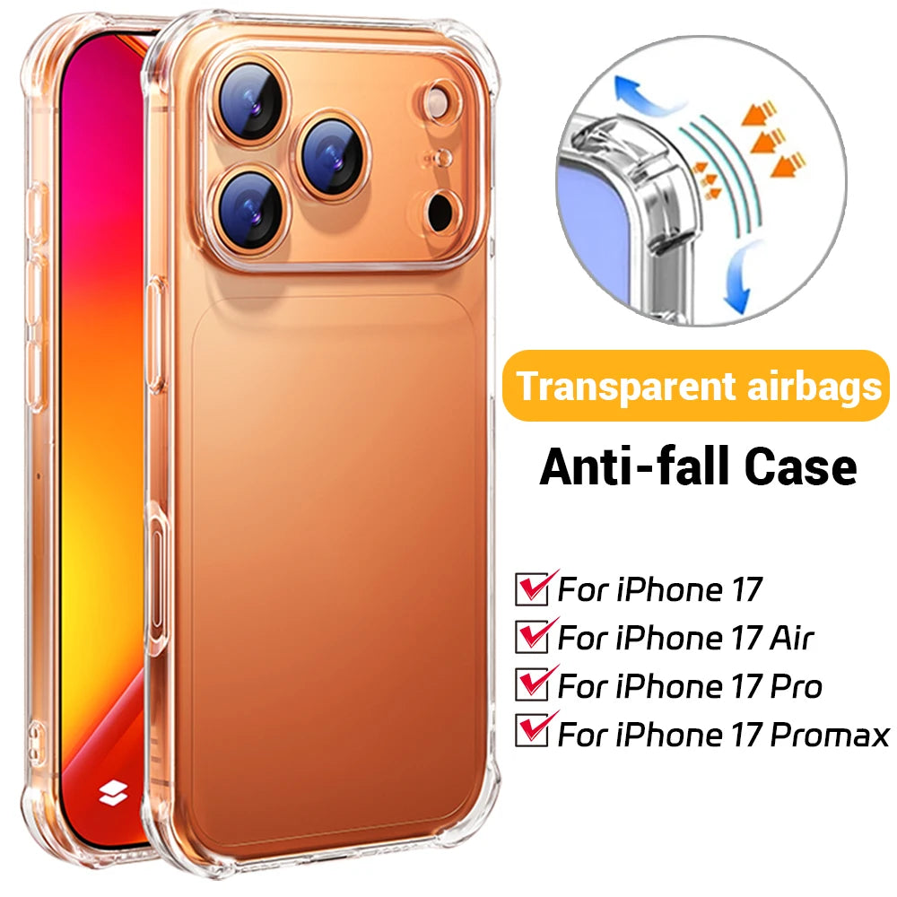 Transparent Phone Case for IPhone 17/17 Air/17 Pro/17 Pro Max Clear Case Scratch Resistant Shockproof Anti Fall Slim TPU Cover