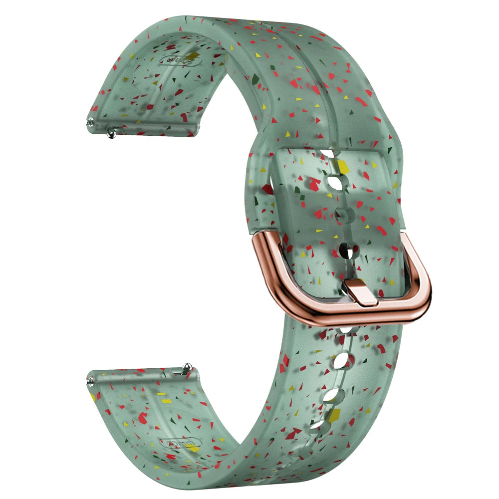 20mm Floral Band For Huami Amazift GTS 4/2/2e/3/GTS2 Mini/GTR 42mm Watch Bracelet Amazfit Bip 3 Pro Transparent Silicone Strap