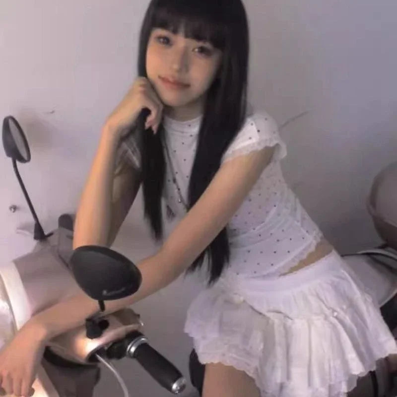 Clothes Polka Dot T Shirt for Women Sexy Streetwear  Fashion Ropa De Mujer Spring Summer Short Tees