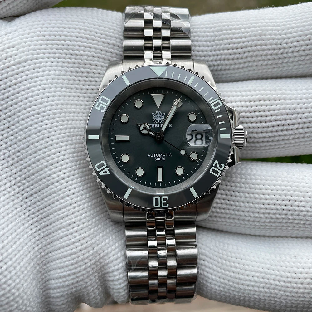 STEELDIVE SD1953 Water Ghost Ceramic Bezel Sapphire Mirror Swiss Luminous NH35 Movement Dive 30Bar Waterproof Mechanical Watch