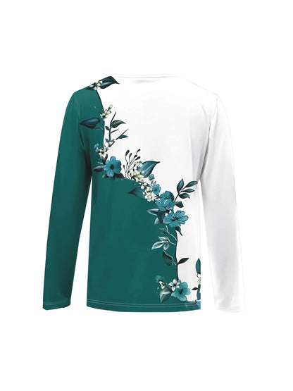 Summer new fashion 2025 women's casual long-sleeved printed T-shirt