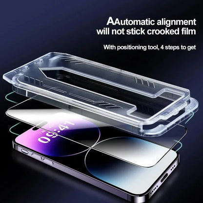 2PCS For IPhone 17 16 15 14 13 12 11 Plus ProMax XS XsMax XR Anti Peeping Film HD Tempered Glass Dust Free Install Box Protector