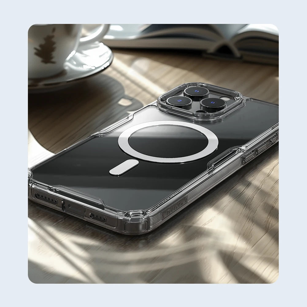 NILLKIN for IPhone 17 Pro Max 16 Pro Max 17 Air 15 Pro 14 Pro Max 14 Pro MagSafe Magnetic Transparent Soft Silicone Phone Case