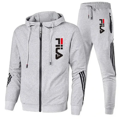 Spring/autumn Outdoor Zip-up Jacket + Sports Pants Jogging Set; Casual Basketball and Fitness Two-piece Set; High-end Fashionabl