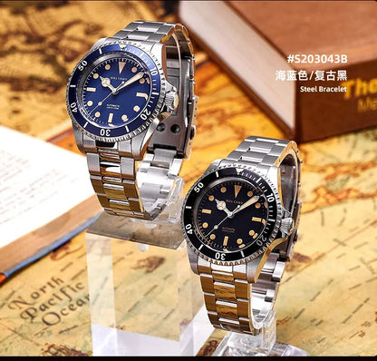 Baltany Men Automatic Watch 39mm Mechaical Wristwatch Sapphire Diver 20ATM Waterproof C3 Luminous NH38 Ceramic Bezel