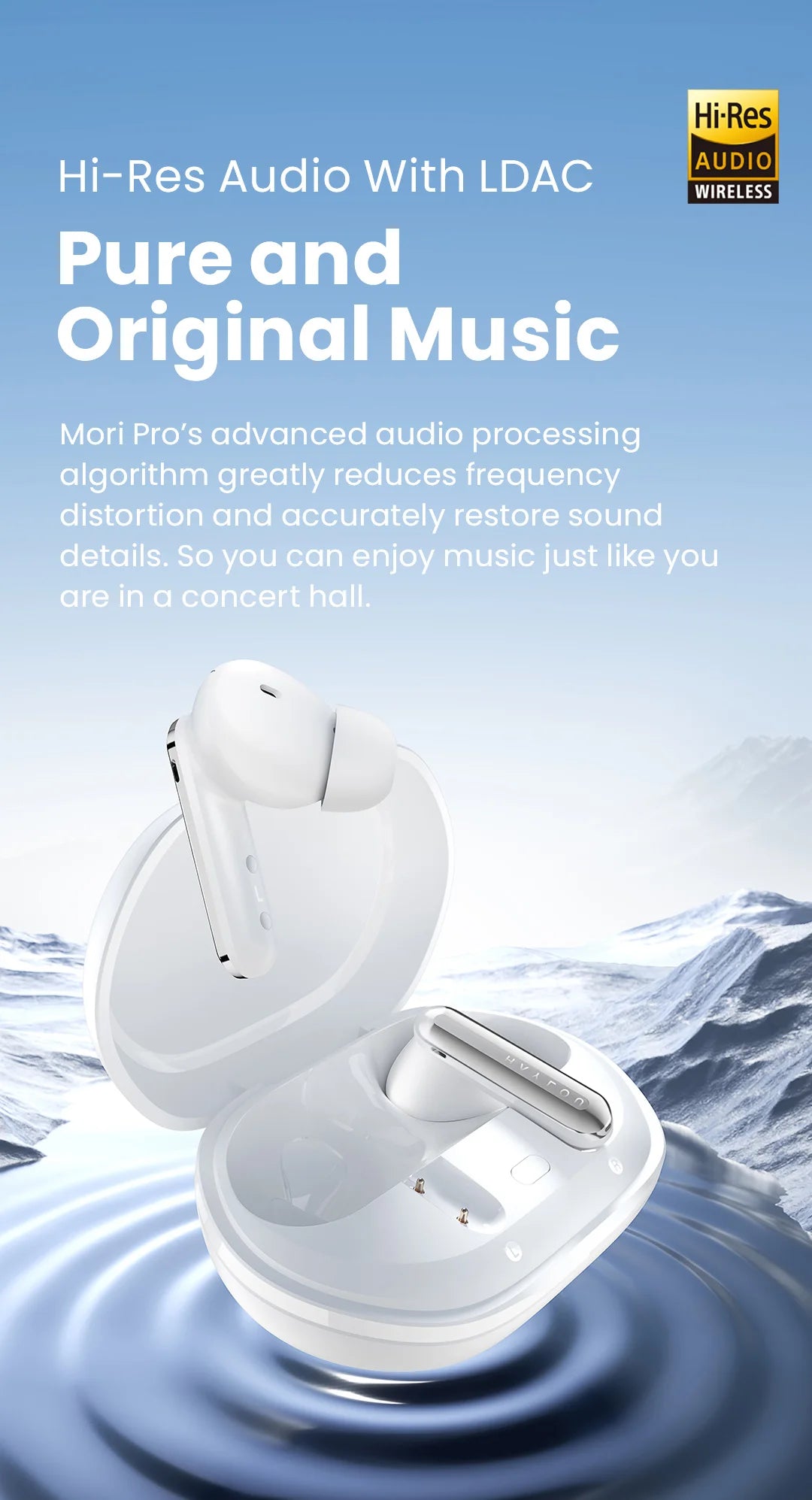 HAYLOU Mori Pro Bluetooth 5.4 Earphones Wireless  43dB Adaptive Noise Cancellation Earbuds 6 Mic Headphones 28H Battery Life