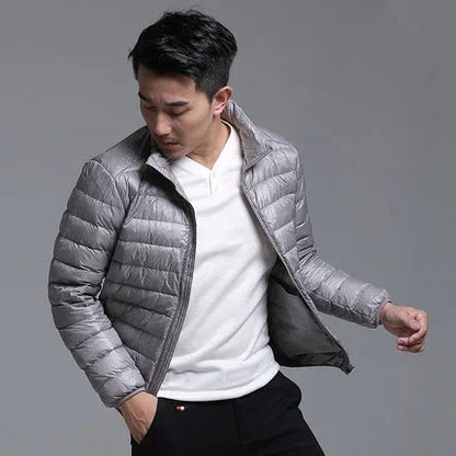 Plus Size Men Puffer Jacket Spring Winter Ultra Lightweight Packable Down Jacket Water Wind-Resistant Breathable Coat