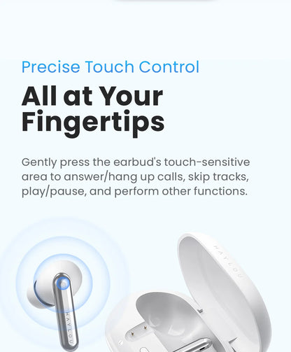 HAYLOU Mori Pro Bluetooth 5.4 Earphones Wireless  43dB Adaptive Noise Cancellation Earbuds 6 Mic Headphones 28H Battery Life