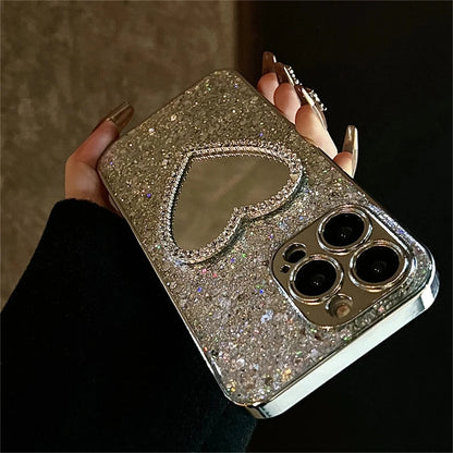 Mirror Sequins Case For iPhone 17 Air 16 14 15 13 12 11 Pro Max Lens Protection Cover