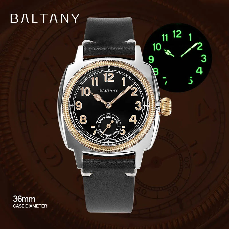 Baltany S4036F 36MM 1926S Oyster Tribute Watch Man Stainless Steel Waterproof Vintage Gold Bezel Automatic Mechanical Watches