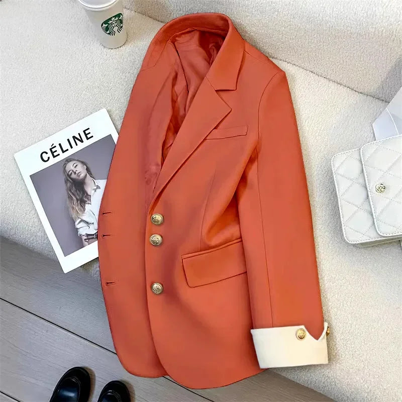 New Women Suit Coat Elegant Sports Casual Blazer Korean Fashion Jacket Spring Autumn 12 Color Office Ladies Clothing Basic Coat