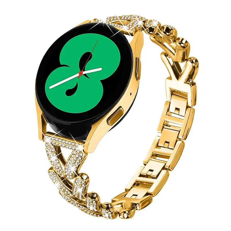 Metal Diamond strap for Samsung Galaxy Watch 7/6/5 pro/4/Classic/active Gear s3 20mm 22mm bracelet Huawei GT/2/GT2/3 Pro 4 band