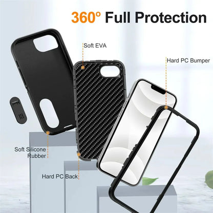 For iPhone 17 16e 16 15 14 13 12 11 Pro Max 2025 Heavy Duty Shockproof Anti-Scratch Rugged Protective with Kickstand Cover