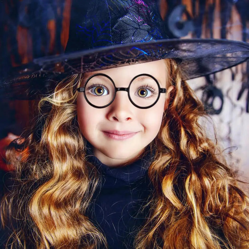 10pcs Harry Wizard Glasses Round Frame Glasses No Lens Halloween Costumes Harry-potters Cosplay Props Party Decorations Supplies