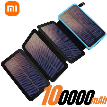 200000mAH Solar Power Bank Folding Solar Panels 5V 2A USB Output Portable Outdoor Camping Sun Power For IPhone Android
