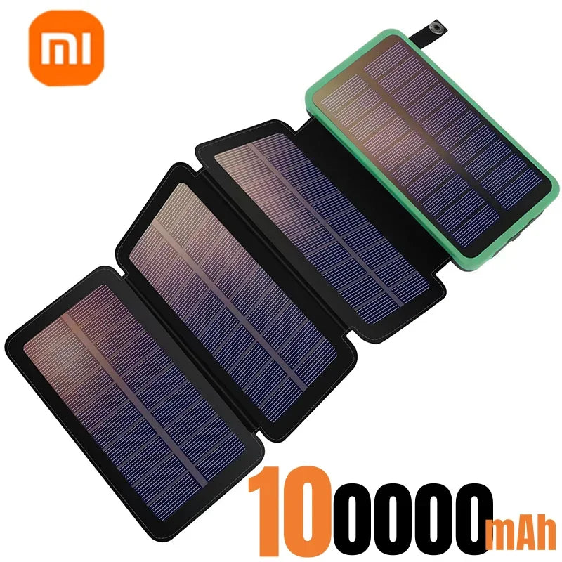 200000mAH Solar Power Bank Folding Solar Panels 5V 2A USB Output Portable Outdoor Camping Sun Power For IPhone Android