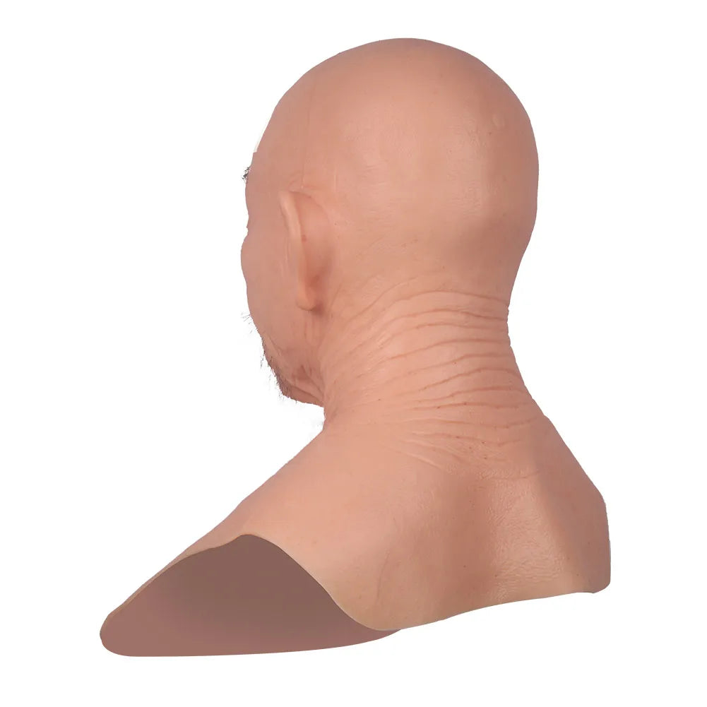 Man Mask Realistic Silicone Full Head Face Mask Party Prop Cosplay Male Hood Headwear for Halloween Cosplay