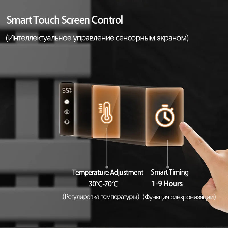 Bathroom Towel Radiator Electric Towel Rail Smart Touch Thermostatic Electric Heating Towel Rack 220V Energy Saving Towel Warmer