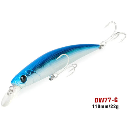 Sinking Minnow 110S DW77 110mm 22g Long Casting Fishing Lure Large Trout Seabass Sea Fishing Hard bait