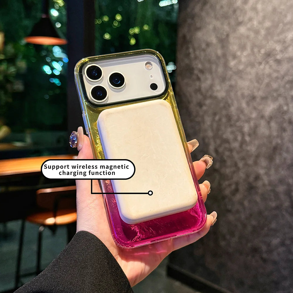 Factory-designed new model gradient color is fashionable and Glacier patterned For iphone 17Air 17Pro/pro max case Green Blue