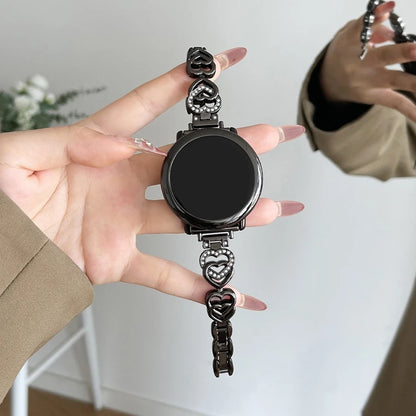 Band For Samsung Galaxy Watch 5/4 6 Classic 5 Pro Fashion Dual Heart Metal Bracelet Strap For Amazfit Bip/GTS Huawei GT2