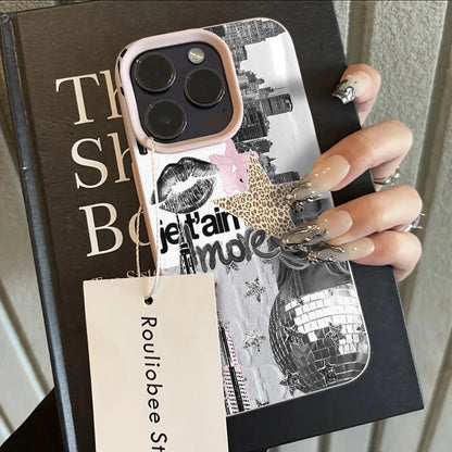 Stylish Phone Case For iPhone 17 11 13 12 15 14 16 Pro Max XS XR X 7 8 Plus 17 Air Eiffel Tower Light Ball Lychee Texture Cover