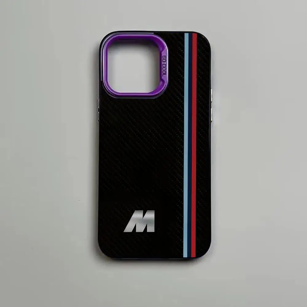 Striped letter M pattern phone case for iPhone 17 16 15 14 13 12 11 Pro Max/Pro/Plus Drop and shock resistant back cover