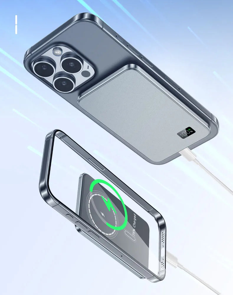 10000mAh Ultra Slim Magnetic Wireless Power Bank PD20W Auxiliary Spare battery For magsafe iphone 16 15 14 13 12 11 pro max F20