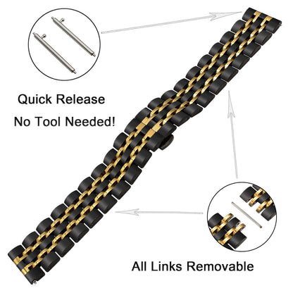 Samsung Galaxy Watch 3 4 5 45mm Gear S3 46mm 42mm Active2 40 44mm Stainless Steel Strap for Amazift BIP 2 GTR