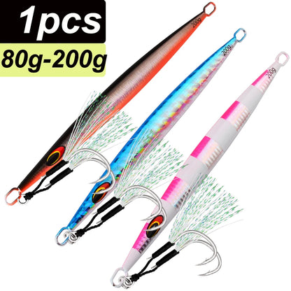 Metal Sea Fishing Jig Lure 200g 160g 100g 80g Switch Fast Sinking Metal Jig Jigging Bait