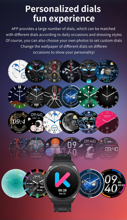 KUMI GT5 Max Smartwatch 1.39inch IPS Full Screen Men Women Bluetooth Call 100+ Sport Heart Rate Tracker IP68Waterproof