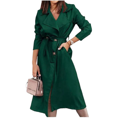 Women's Wool Blends Coats Double Breasted Thin Women's Trench Coat Casual Winbreaker With Belt Trench for Ladies