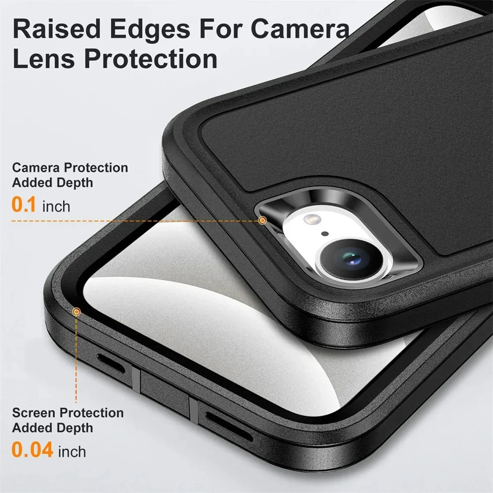 For iPhone 17 16e 16 15 14 13 12 11 Pro Max 2025 Heavy Duty Shockproof Anti-Scratch Rugged Protective with Kickstand Cover