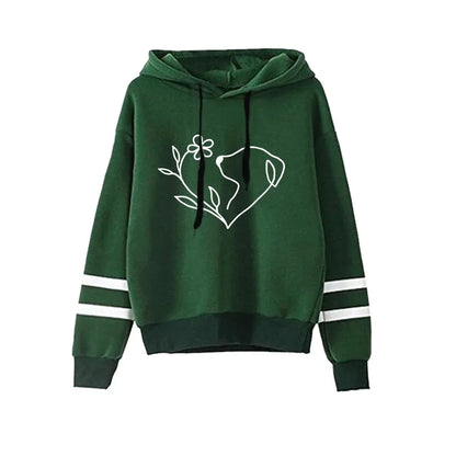 2025 Hot Sale Women's Tracksuit Hooded Sweatshirts Black Sweatpants Urban Casual Fashion Sportswear Cute Pattern Print Hoodies