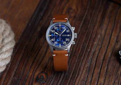 Baltany 39mm Military Chronograph Watch Man S5045 Sapphire Crystal 10ATM Stainless Steel VK67 Calendar Retro Quartz Wristwatches